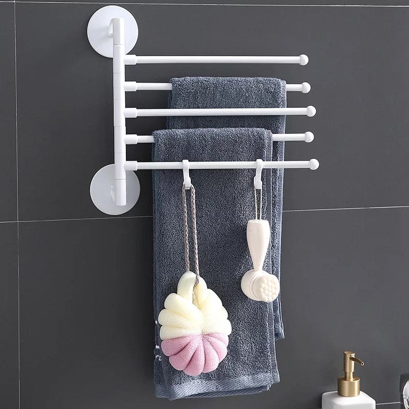 Creative Swivel Towel Bar, 5 Layer Wall Mount Bathroom Towel Rack Holder, Multipurpose Rotatory Towel Rack, Rotatable Bathroom Toilet Wall Hanging Towel Bar Creative Swivel Towel Bar, 5 Layer Wall Mount Bathroom Towel Rack Holder, Multipurpose Rotatory Towel Rack, Rotatable Bathroom Toilet Wall Hanging Towel Bar